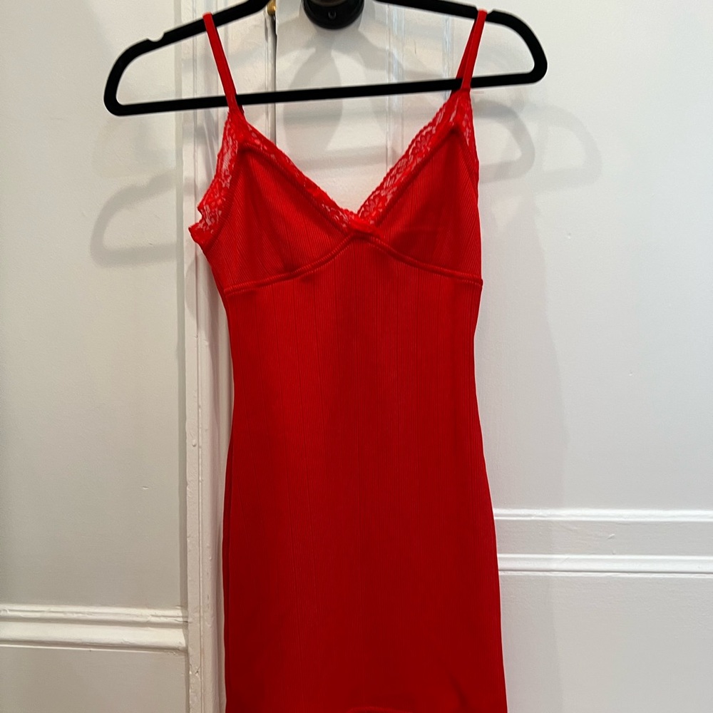 Red lace mini UO dress